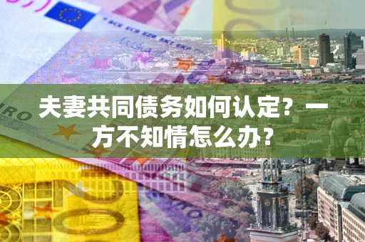 北京夫妻共同债务如何认定？一方不知情怎么办？